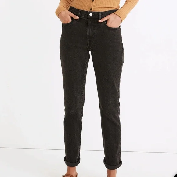 Madewell The Slim Boyjean Black Lunar Wash Jeans Size 28 - Picture 2 of 11